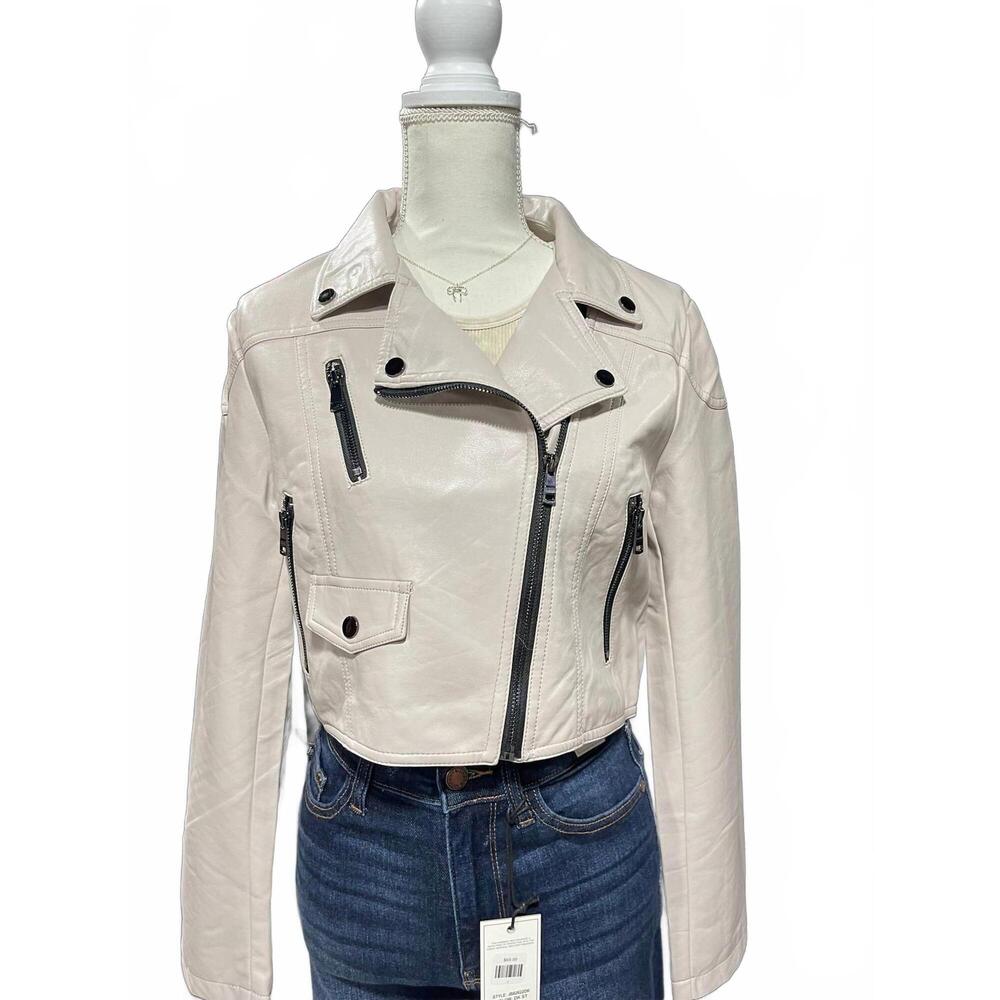 NEW COALITION LA women's leather jacket in baby pink
